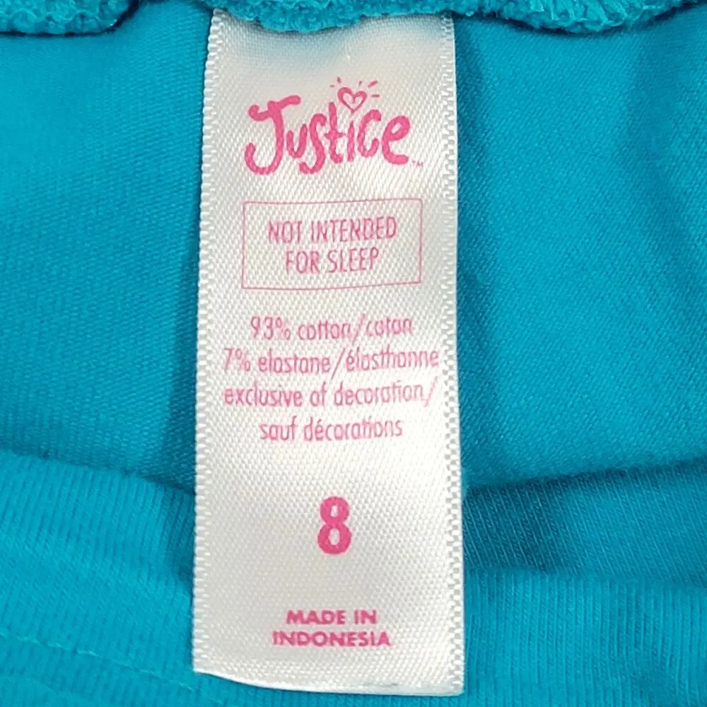 Justice Girl's High Rise Leggings Turquoise Size 8‎